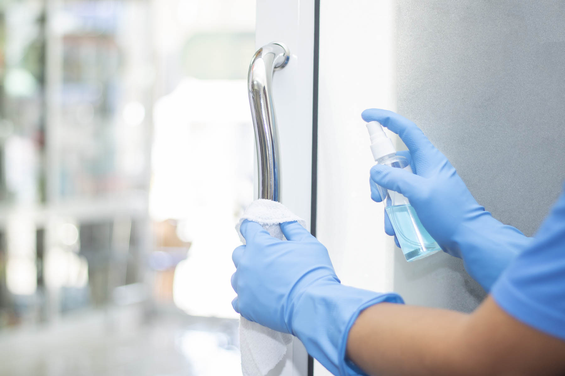 sanitizer spray clean handle door protect virus bacteria corona 2019